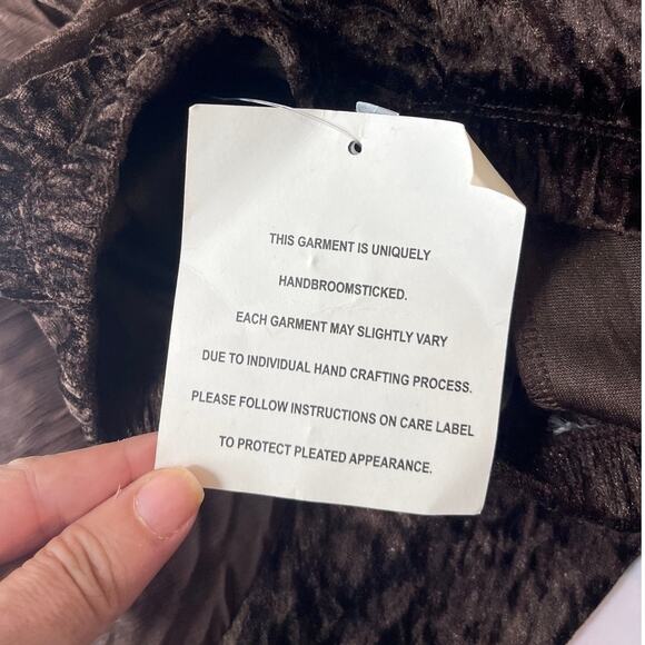 Velvet Chiffon Insert Midi Skirt XL Grunge Witch Chocolate Whimsigoth Boho Fairy - Picture 8 of 10